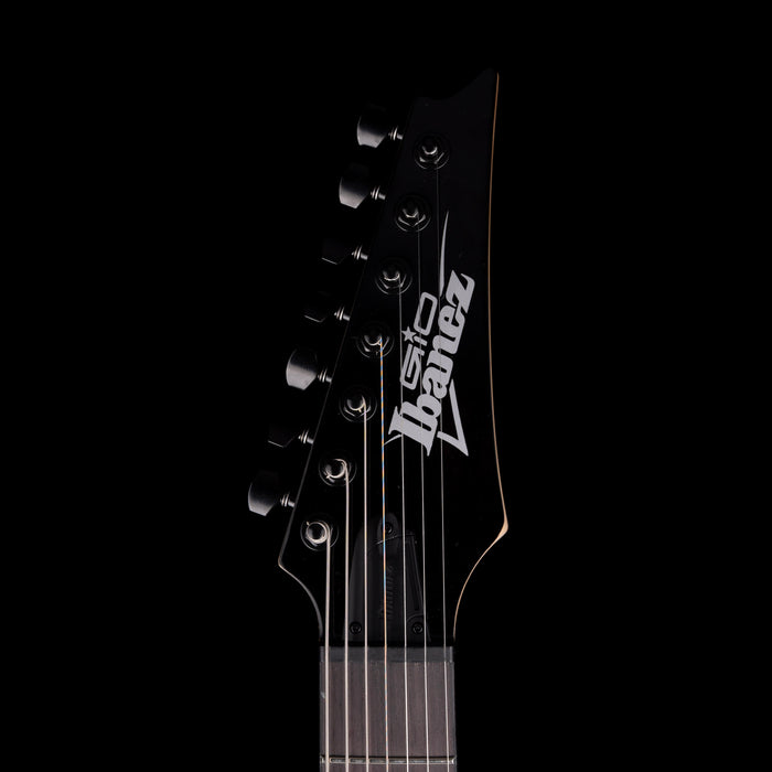 Used Ibanez GIO GRG7221QA 7-String Electric Guitar Trans Black With Gig Bag