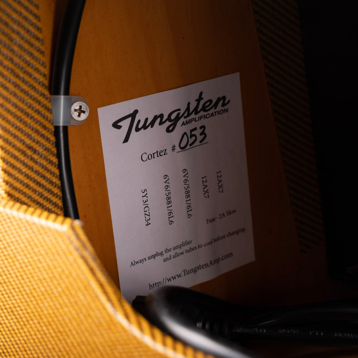 Pre Owned Tungsten Cortez 5E3 Circuit 12-Watt Tweed Guitar Amp Combo With Cover