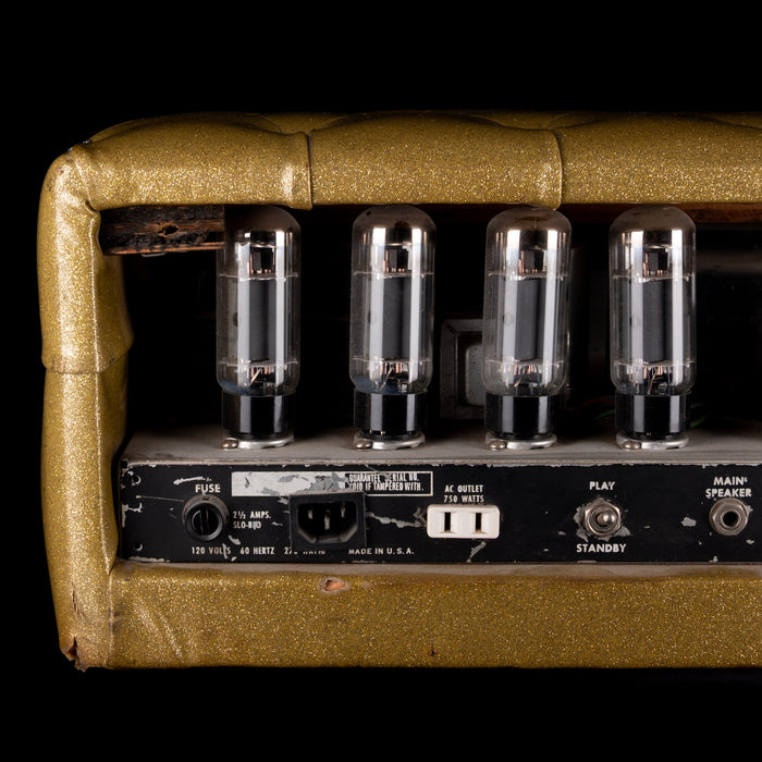 Used Vintage 1960's Plush P1000S Tuck & Roll Gold Tube Guitar Amp Head
