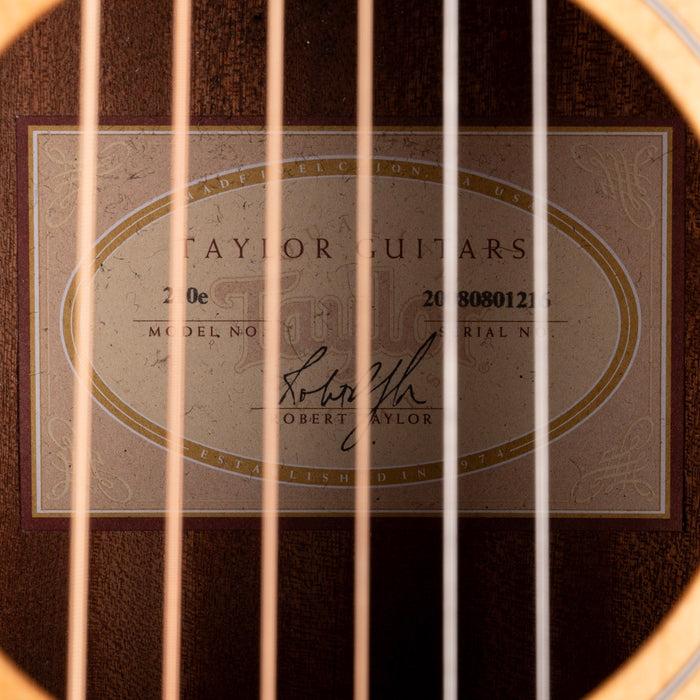 Pre-Owned 2008 Taylor 210e Natural Acoustic Electric Guitar With OHSC