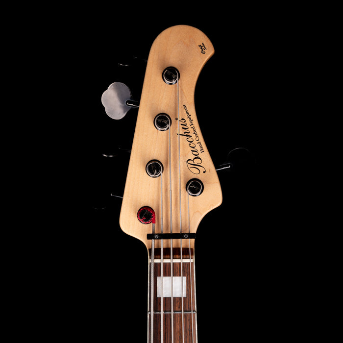 Pre Owned 2015 Bacchus Craft Standard JB5 5-String Bass Trans Inked Blue With Gig Bag