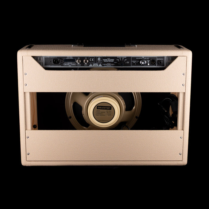 Used Fender Tone Master Deluxe Reverb Blonde Guitar Amp Combo With Cover