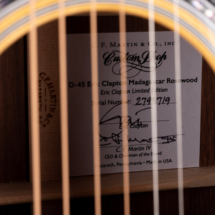 Pre Owned 2023 Martin Limited Edition Eric Clapton D-45 Madagascar Rosewood Acoustic Guitar With OHSC