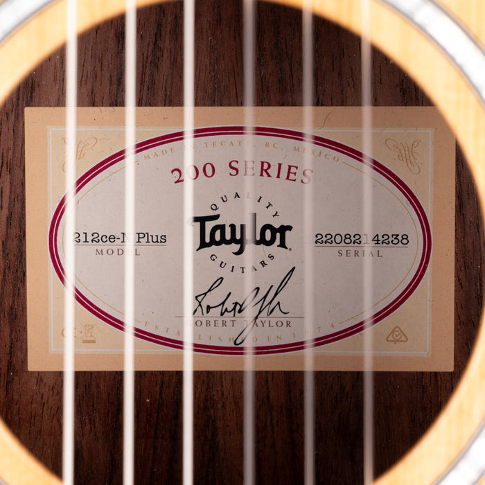 Pre Owned 2024 Taylor 212ce-N Plus Natural Acoustic Electric Guitar With OSSC
