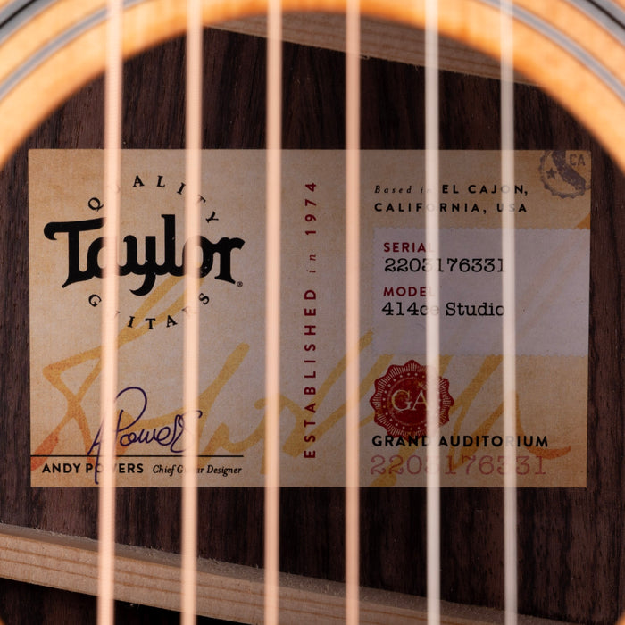 Taylor 414ce Studio Shaded Edgeburst Acoustic Electric Guitar With Soft Case