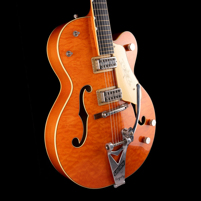 Pre-Owned 2014 Gretsch G6120-59QM Limited Edition Quilted Maple Chet Atkins Orange With OHSC