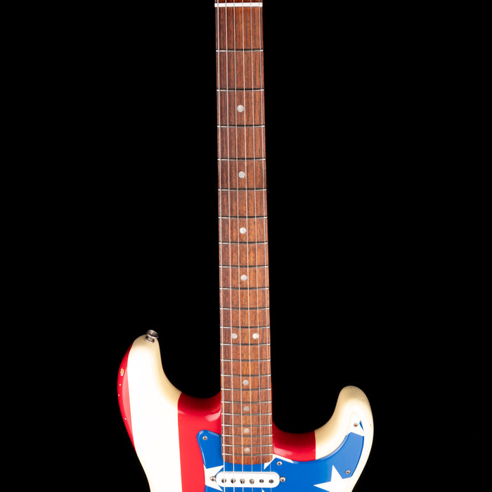 Pre-Owned Signed 2012 Fender Wayne Kramer Stratocaster USA Flag With Gig Bag