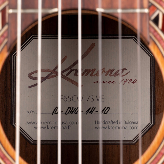 Kremona Performer Series F65CW-7S VE Nylon 7-String Acoustic Electric Guitar with Gig Bag