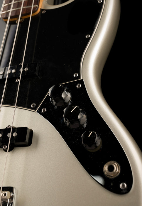 Used 2004 Fender American Jazz Bass Rosewood Fingerboard Chrome Silver With OHSC