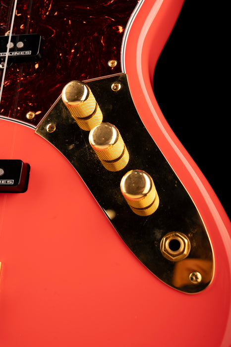 Pre Owned Fender Parts Jazz Bass Fiesta Red With Gold Hardware With Case