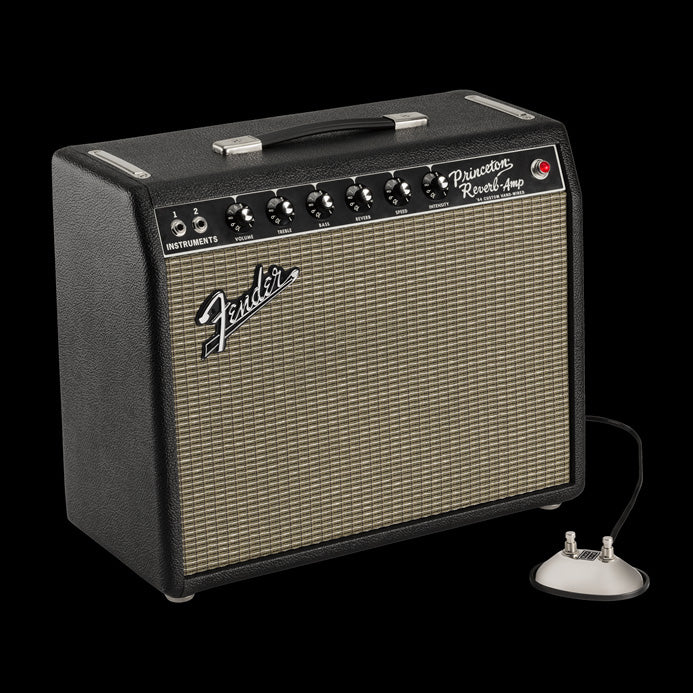 Fender '64 Custom Princeton Reverb 1x10" Tube Guitar Amplifier Combo Detail Footswitch