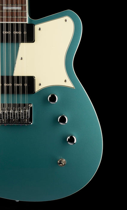 Pre Owned Reverend Airwave 12 String Semi Hollow Body Guitar Deep Sea Blue