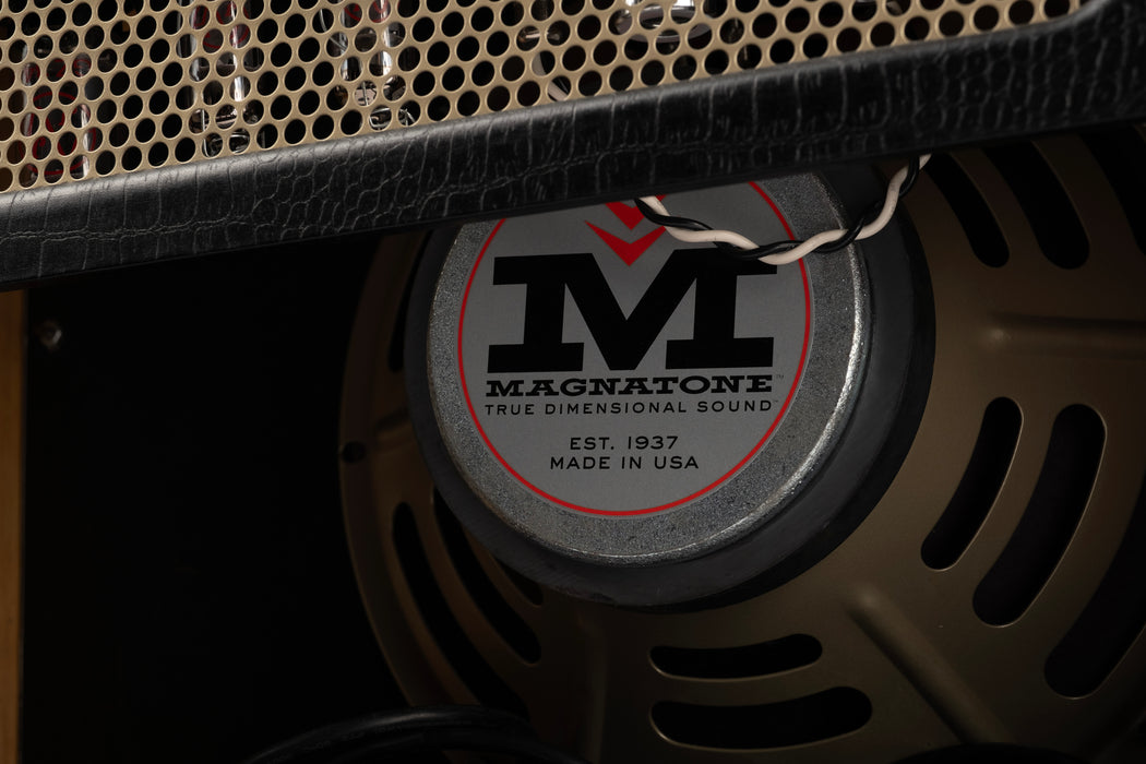 Used Magnatone Varsity Reverb Black Tolex TV Front Guitar Amp Combo With Tuki Cover