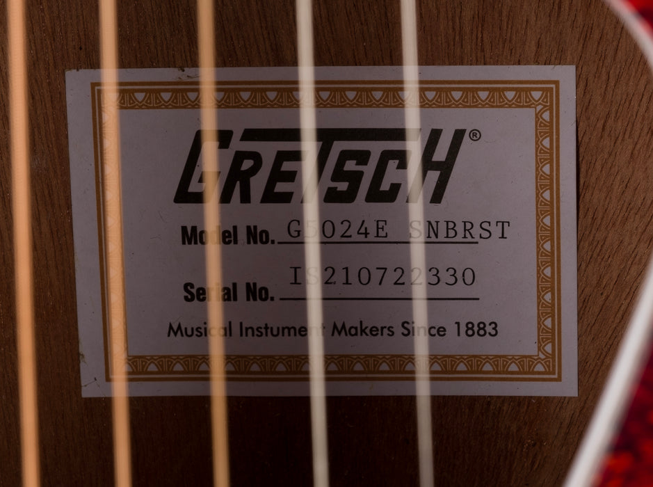 Used Gretsch G5024E Rancher Dreadnought Sunburst Acoustic Electric Guitar