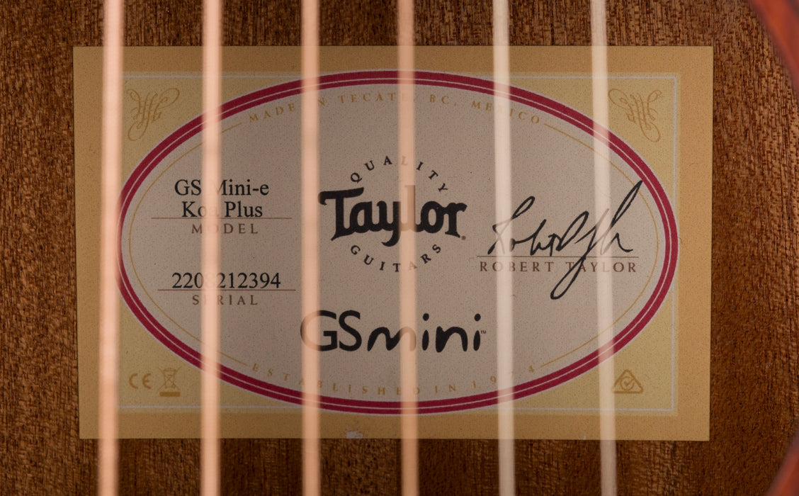 Taylor GS Mini-e Koa Plus Acoustic Electric Guitar With Aerocase