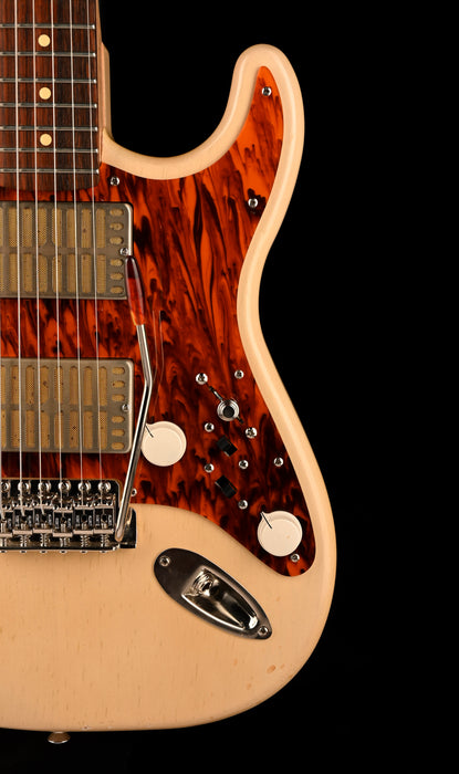 Pre Owned 2021 Waterslide Guitars S-Style Dual Foil Trans Blonde With Case