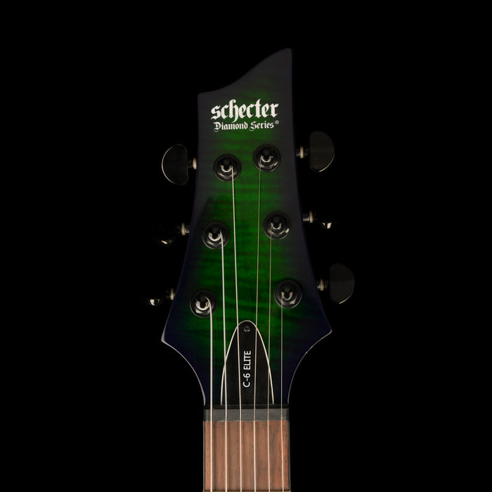 Used Schecter Elite C-6 Aqua Burst Electric Guitar With Gig Bag