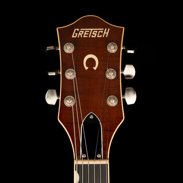 Used 2024 Gretsch Nashville G6220 TDC Top Flame Maple Round Up Orange With OHSC