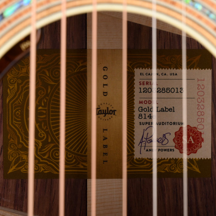 Taylor Gold Label 814e Honduran Rosewood Natural with Case