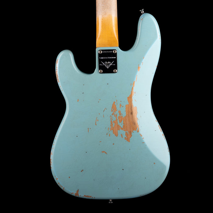 Pre Owned Fender Custom Shop ‘63 Precision Bass Heavy Relic Aged Daphne Blue With OHSC