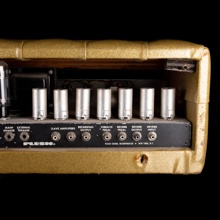 Used Vintage 1960's Plush P1000S Tuck & Roll Gold Tube Guitar Amp Head
