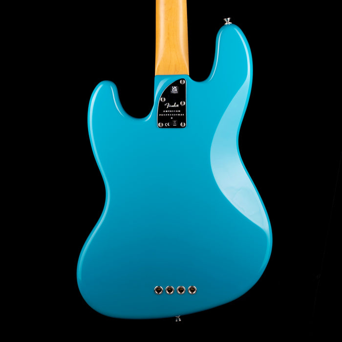 Used Fender American Professional II Jazz Bass Miami Blue With OHSC