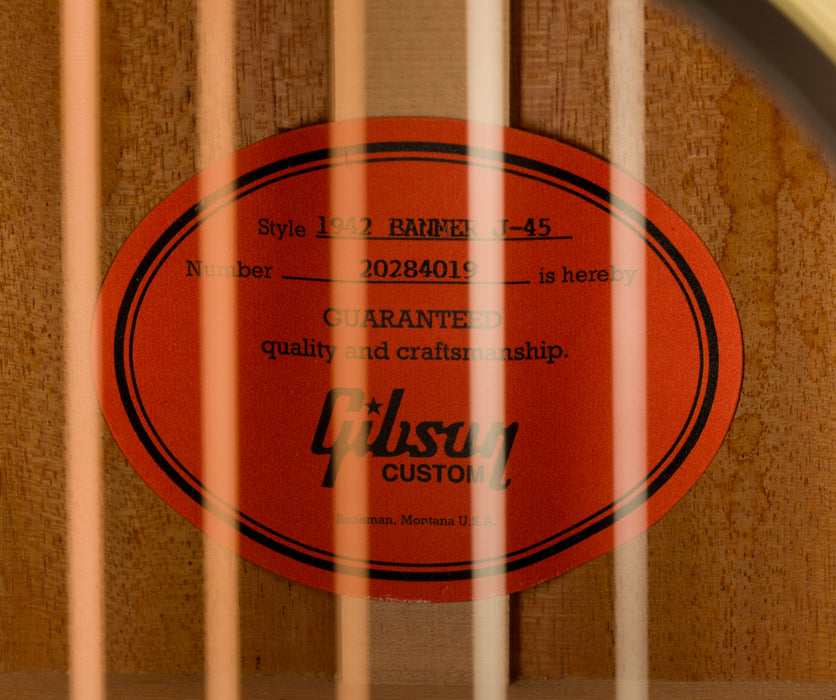Gibson 1942 Banner J-45 Vintage Sunburst With Case