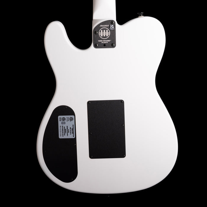 Pre Owned Fender Jack White Triplesonic Acoustasonic Telecaster Satin Arctic White with Black Top With OHSC