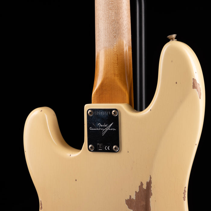 Pre-Owned 2024 Fender Custom Shop 1964 Precision Bass Relic Aged Vintage White With OHSC