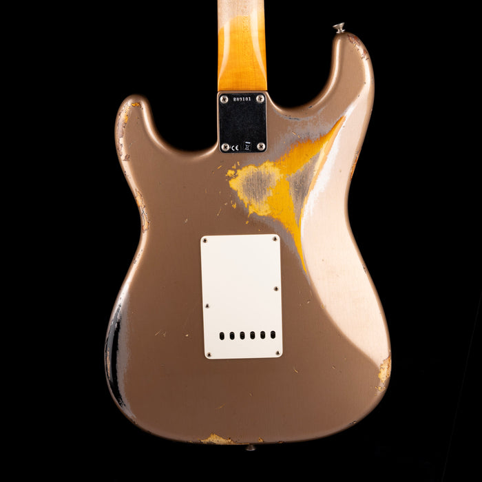 Used 2017 Fender Custom Shop 1962 Stratocaster Heavy Relic Faded Shoreline Gold over 2-Tone Sunburst with OHSC