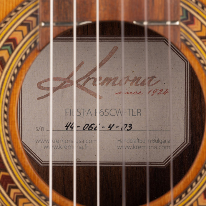 Used Kremona Fiesta F65CW - TLR - Natural Nylon Acoustic Electric Guitar With Gig Bag