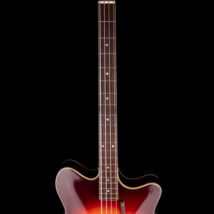 Used Vintage 1960s Bruno Royal Artist Hollowbody Bass Guitar Sunburst