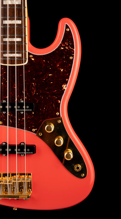 Pre Owned Fender Parts Jazz Bass Fiesta Red With Gold Hardware With Case