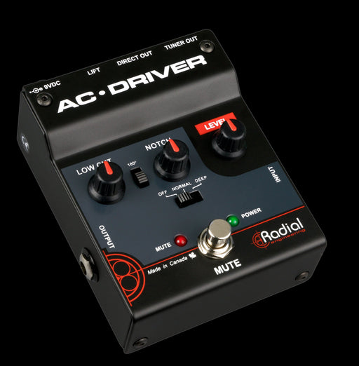 Radial Engineering AC Driver Compact Acoustic Preamp Guitar Pedal Left 