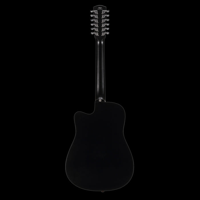 Alvarez Artist Series AD60-12CEBK 12-String Acoustic-Electric Dreadnought Guitar Black Back