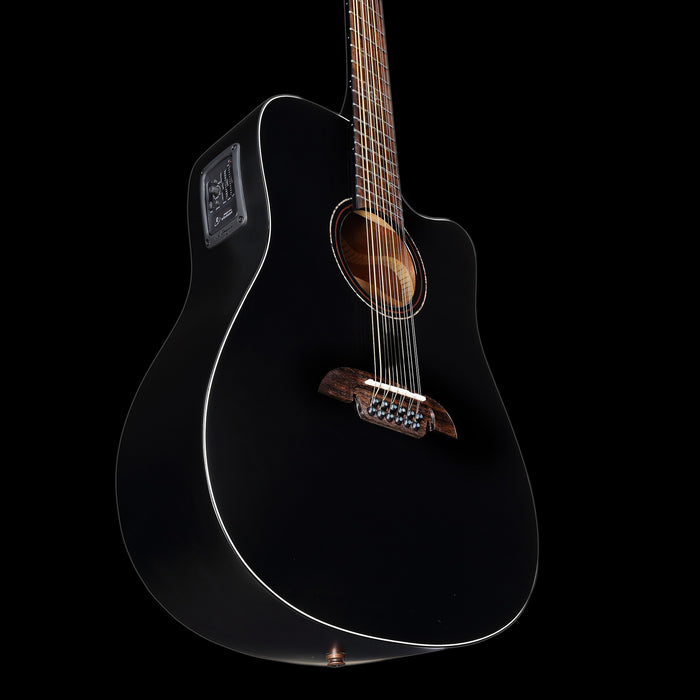 Alvarez Artist Series AD60-12CEBK 12-String Acoustic-Electric Dreadnought Guitar Black Up 