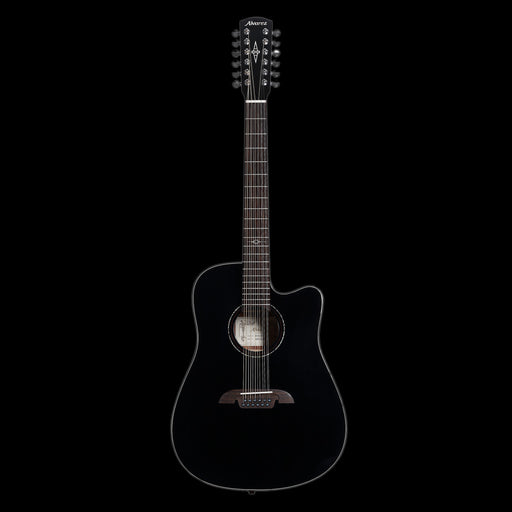 Alvarez Artist Series AD60-12CEBK 12-String Acoustic-Electric Dreadnought Guitar Black Front 