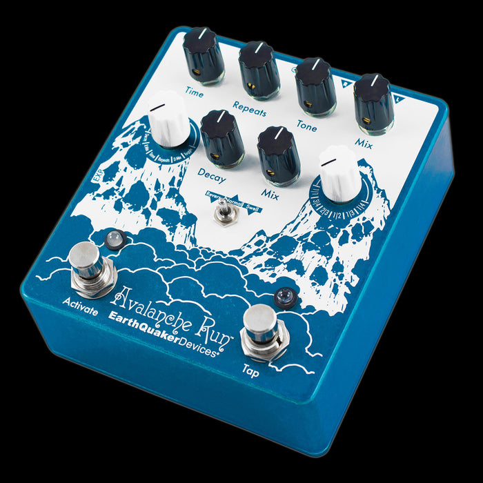 EarthQuaker Devices Avalanche Run V2 Stereo Delay and Reverb Left Angle