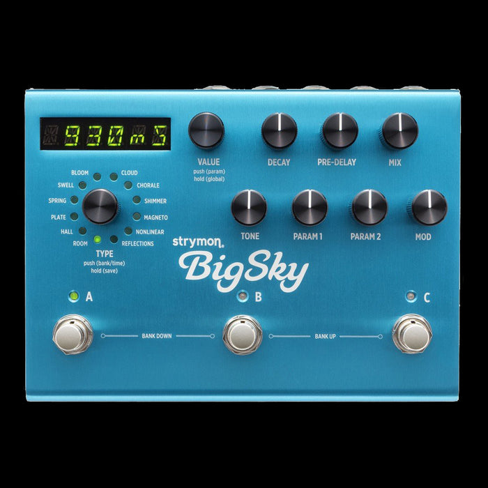 Strymon BigSky Multidimensional Reverb Guitar Effect Pedal Front