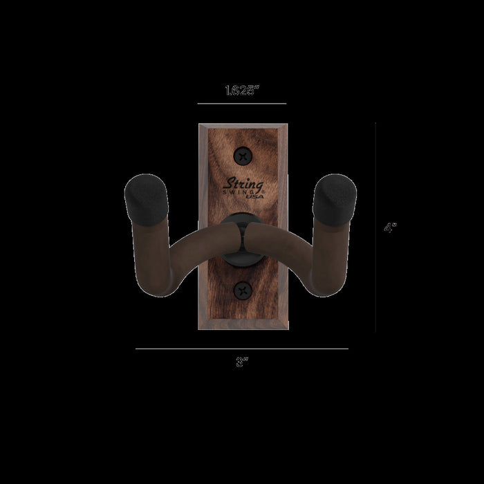 String Swing Wooden Guitar Wall Mount - Black Walnut - CC01K-BW Front