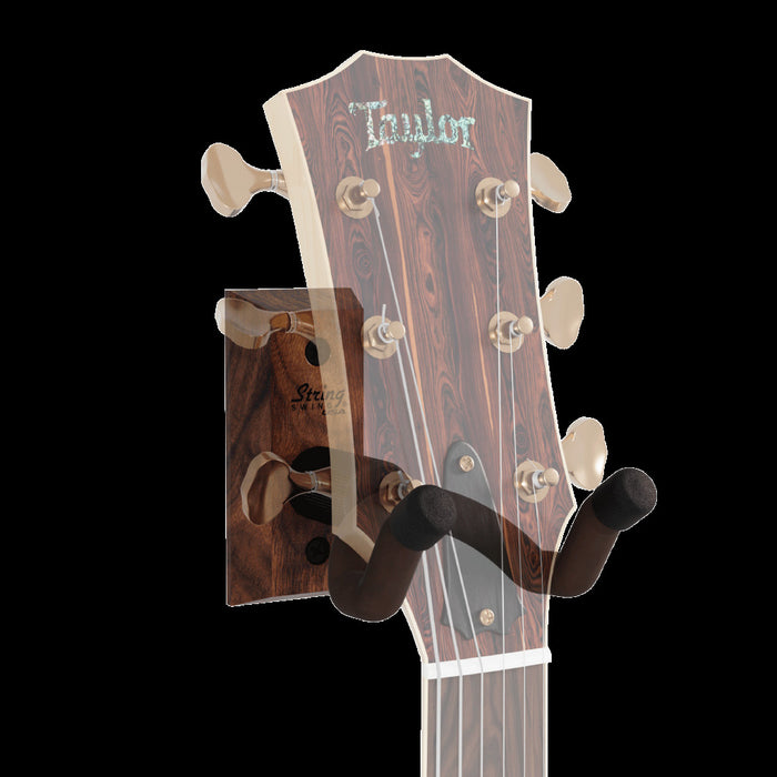 String Swing Wooden Guitar Wall Mount - Black Walnut - CC01K-BW Headstock