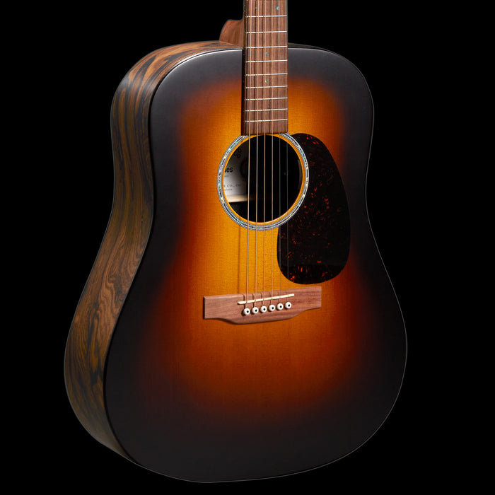 Martin D-X2E Ziricote Burst Acoustic-Electric Guitar Front Crop Angle