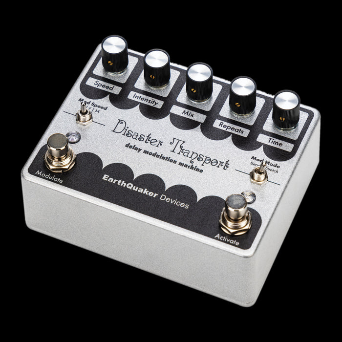 EarthQuaker Devices Disaster Transport Legacy Reissue Delay Pedal Angle Left