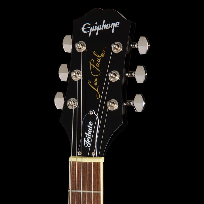 Epiphone Les Paul Tribute Plus Ebony Burst Headstock