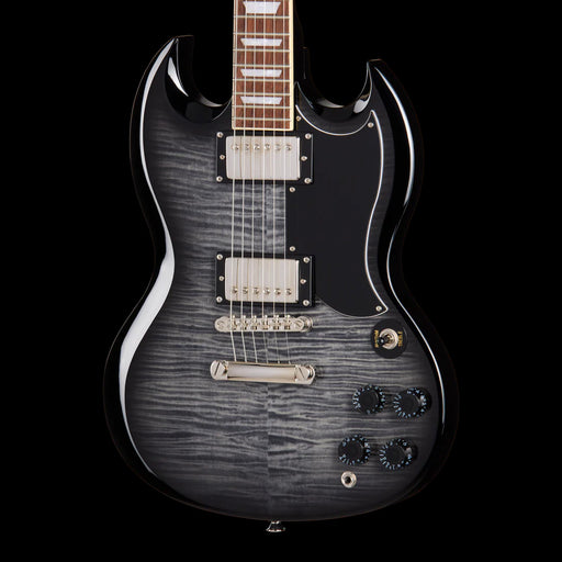 Epiphone SG Tribute Plus Ebony Burst Front Crop