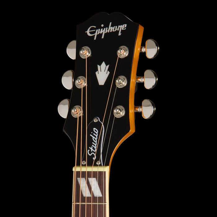 Epiphone Dove Studio Natural Acoustic Electric Guitar Headstock