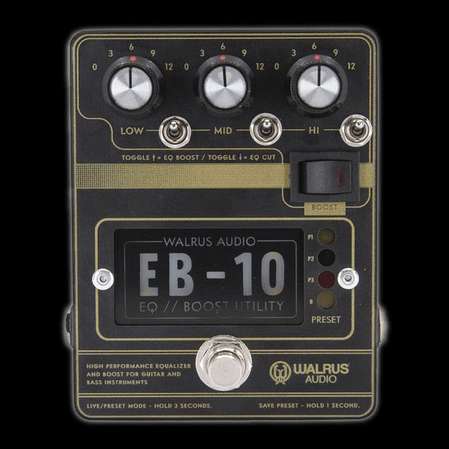 Walrus Audio EB-10 Preamp / EQ / Boost Black Pedal 
