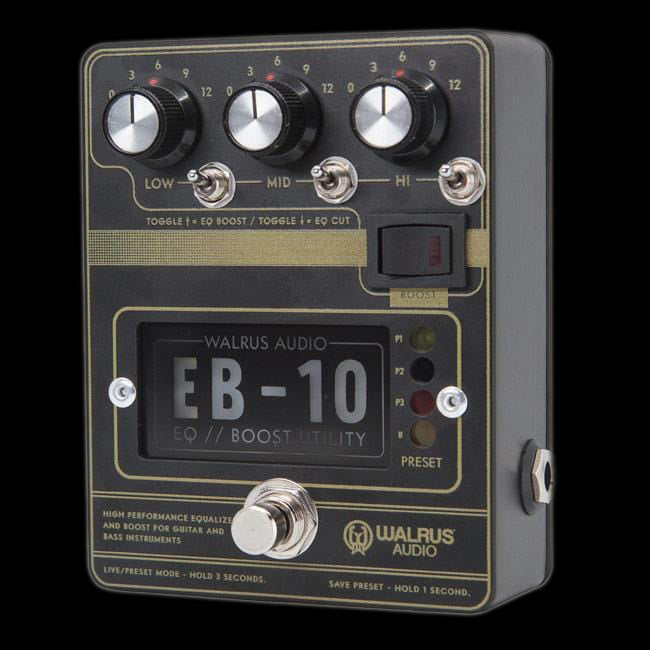 Walrus Audio EB-10 Preamp / EQ / Boost Black Pedal Left 