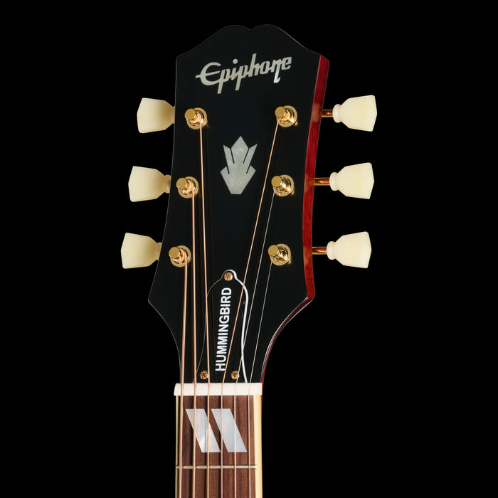Epiphone Hummingbird Standard Cherry Sunburst Headstock