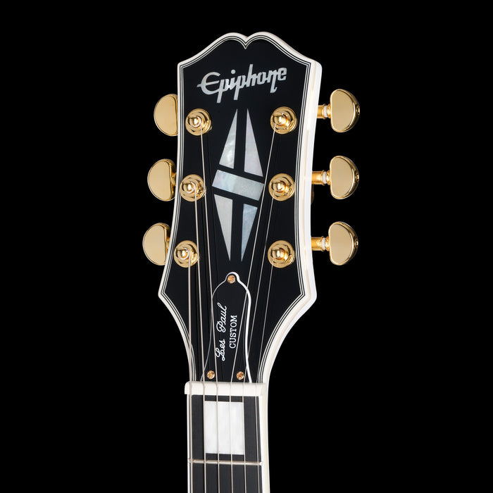 Epiphone Les Paul Custom Alpine White Headstock